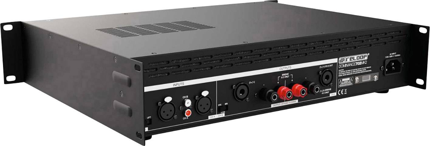 Reloop Dominance 702 MK2 PA Verstärker RMS Leistung je Kanal an 4 Ohm: 180W