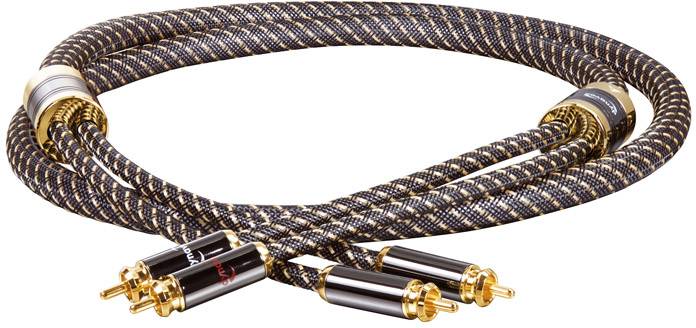 Dynavox Black Line Audio Verbindungskabel [2x Cinch-Stecker - 2x Cinch-Stecker] 0.60 m Gold, Schwarz