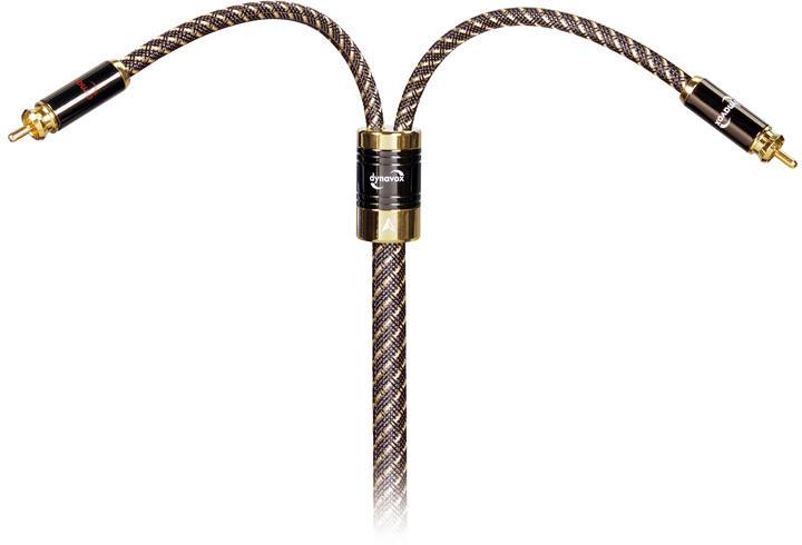 Dynavox Black Line Audio Verbindungskabel [2x Cinch-Stecker - 2x Cinch-Stecker] 0.60 m Gold, Schwarz