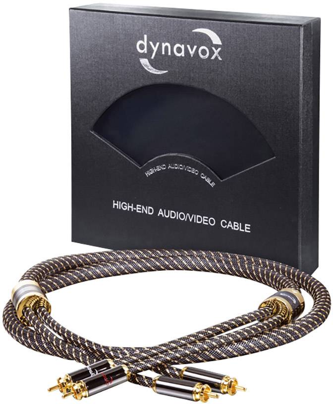Dynavox Black Line Audio Verbindungskabel [2x Cinch-Stecker - 2x Cinch-Stecker] 0.60 m Gold, Schwarz