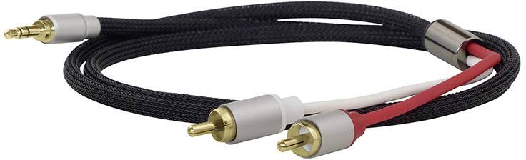 Dynavox 207384 207384 Cinch Audio Adapter [1x Klinkenstecker 3.5 mm - 2x Cinch-Stecker] Schwarz