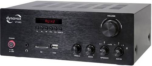 Dynavox VT-80 Stereo-Verstärker 2 x 160 W Schwarz Bluetooth®, USB