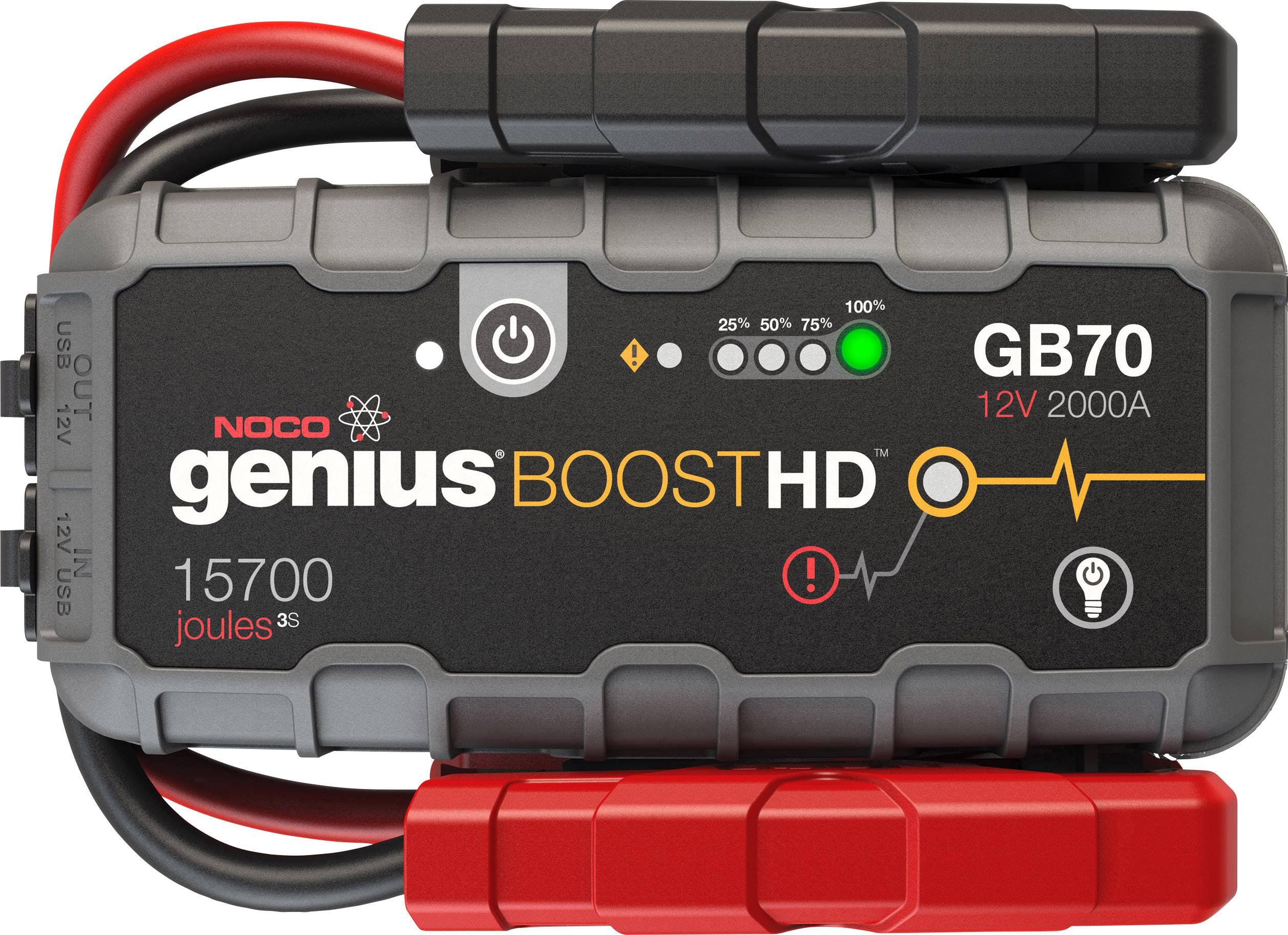 NOCO Schnellstartsystem HD 2000A Lithium Jump Starter GB70 Starthilfestrom (12 V)=2000 A