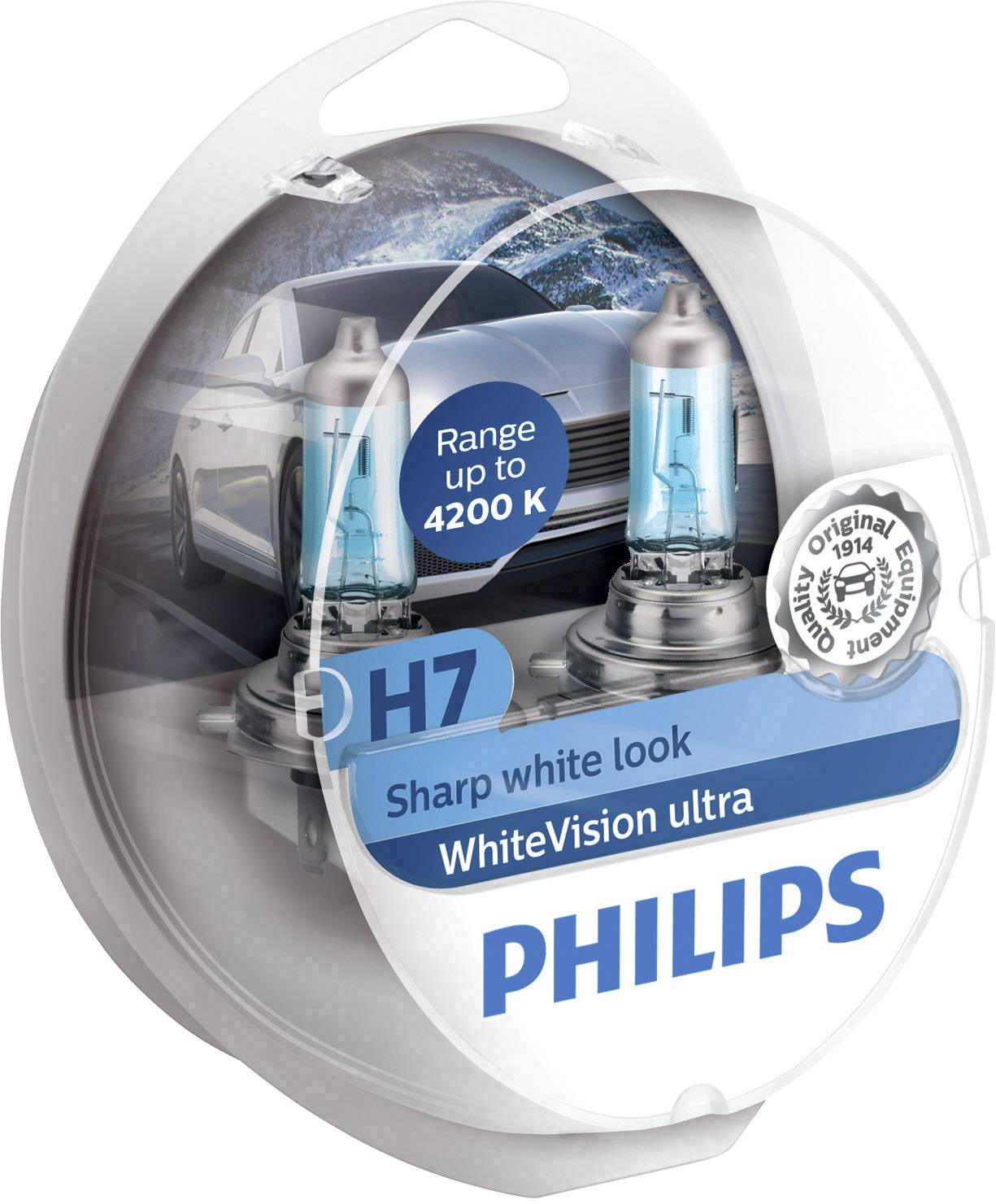 Philips Automotive 12972WVUSM Halogen Leuchtmittel WhiteVision, WhiteVision Xenon-Effekt H7 55W 12V