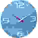 Horloge murale TFA Dostmann 60.3536.14 radiopiloté(e) 35 cm x 3.5 cm bleu ciel