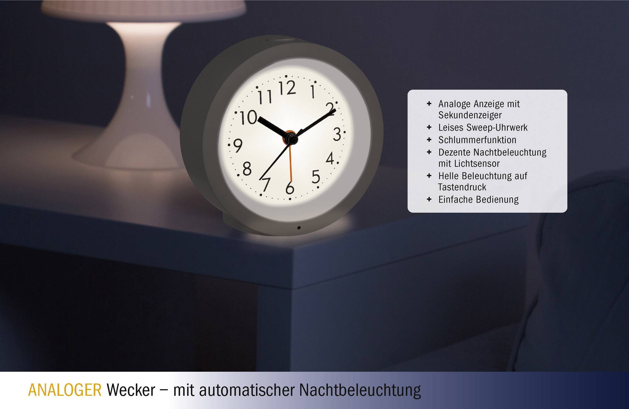 TFA Dostmann 60.1029.02 Quarz Wecker Weiß Alarmzeiten 1 Leisegang-Uhrwerk