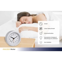 TFA Dostmann 60.1029.02 Quarz Wecker Weiß Alarmzeiten 1 Leisegang-Uhrwerk TFA Dostmann 60.1029.02 Quarz Wecker Weiß Alarmzeiten 1 Leisegang-Uhrwerk
