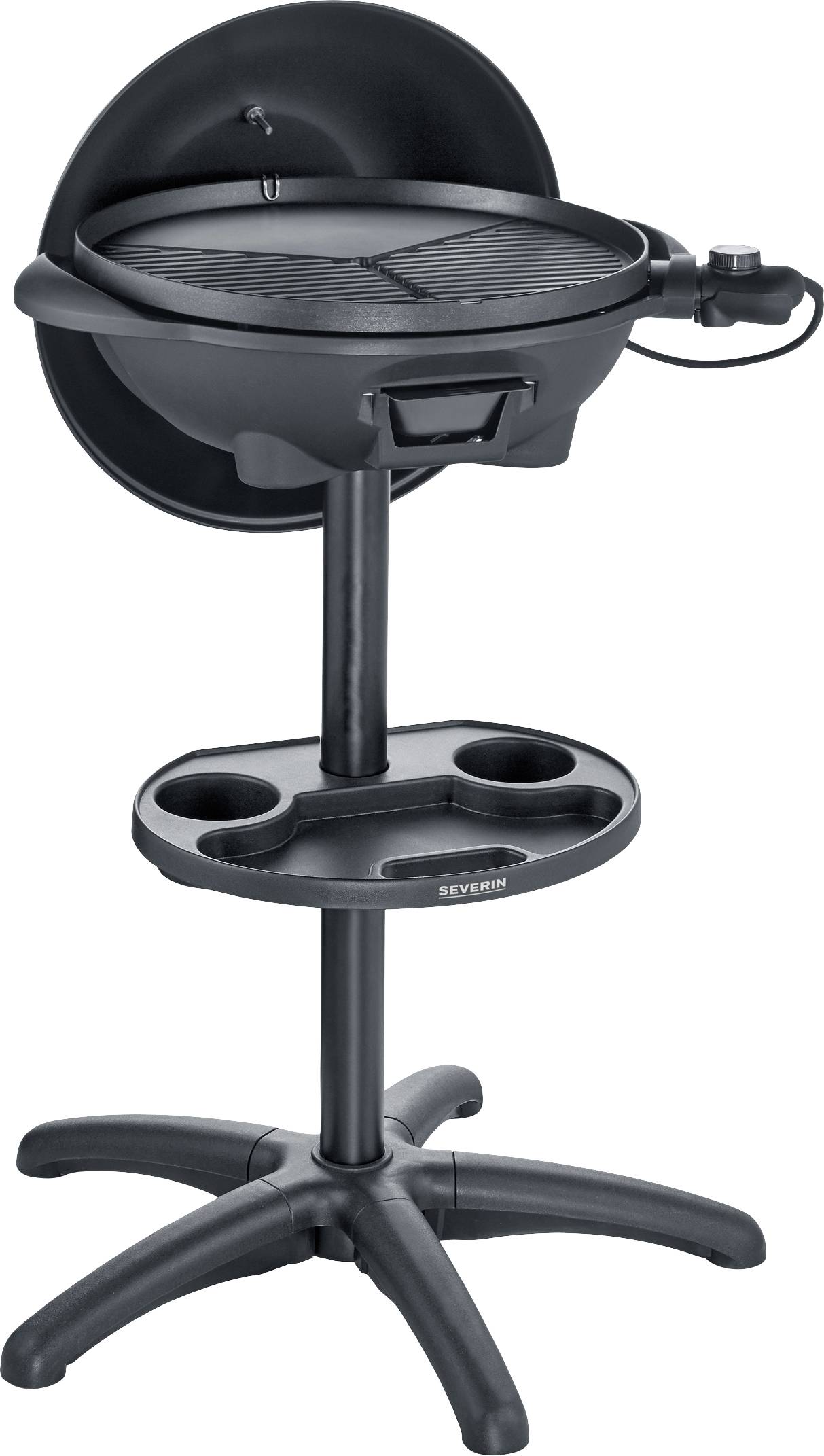 Severin PG 8541 Elektro Standgrill Kugelgrill, Thermometer im Deckel Grill-Fläche (Durchmesser)=410mm Schwarz