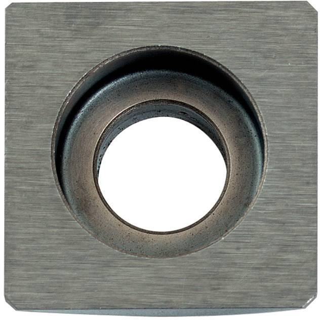 Metallplatte mit rundem Loch in der Mitte, zeigt industrielle Nutzung oder technische Anwendung.