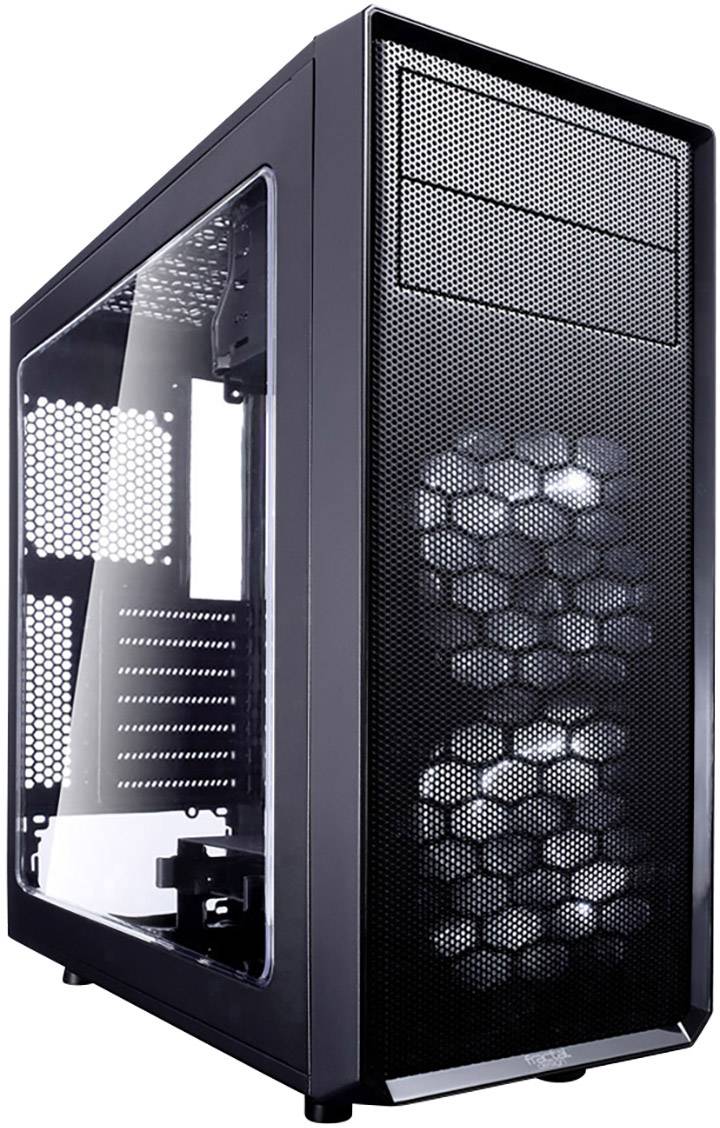 Fractal Design Focus G Midi-Tower PC-Gehäuse Schwarz 2 Vorinstallierte LED Lüfter, Seitenfenster, Staubfilter