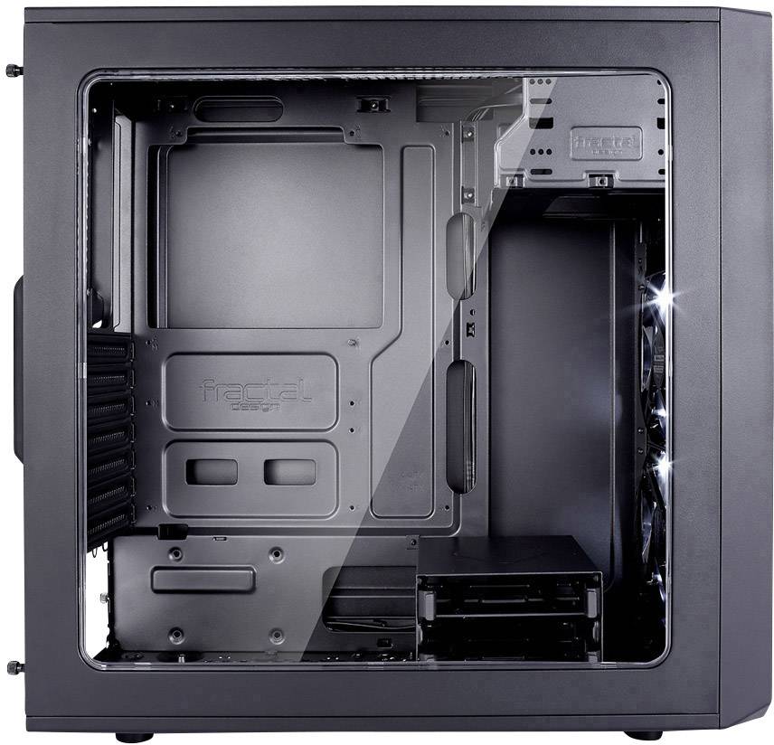 Fractal Design Focus G Midi-Tower PC-Gehäuse Schwarz 2 Vorinstallierte LED Lüfter, Seitenfenster, Staubfilter