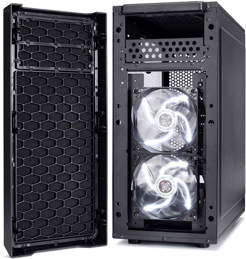 Fractal Design Focus G Midi-Tower PC-Gehäuse Schwarz 2 Vorinstallierte LED Lüfter, Seitenfenster, Staubfilter
