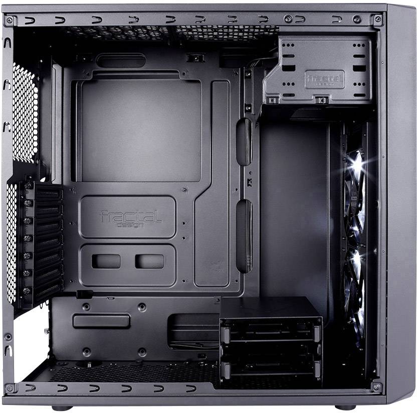 Fractal Design Focus G Midi-Tower PC-Gehäuse Schwarz 2 Vorinstallierte LED Lüfter, Seitenfenster, Staubfilter