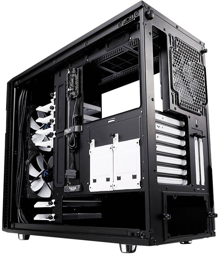 Fractal Design Define R6 Midi-Tower PC-Gehäuse Schwarz 3 vorinstallierte Lüfter, Seitenfenster, Staubfilter