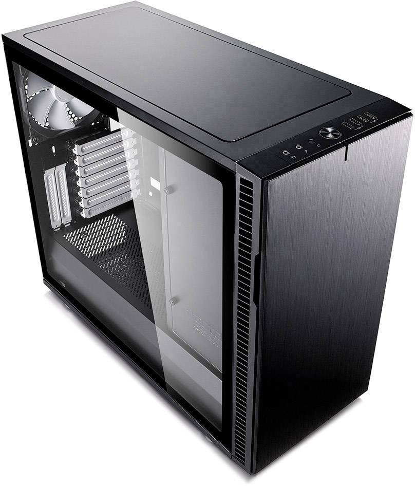 Fractal Design Define R6 Midi-Tower PC-Gehäuse Schwarz 3 vorinstallierte Lüfter, Seitenfenster, Staubfilter