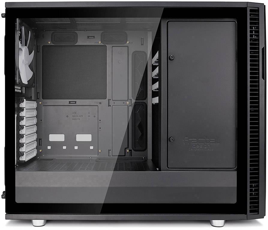 Fractal Design Define R6 Midi-Tower PC-Gehäuse Schwarz 3 vorinstallierte Lüfter, Seitenfenster, Staubfilter