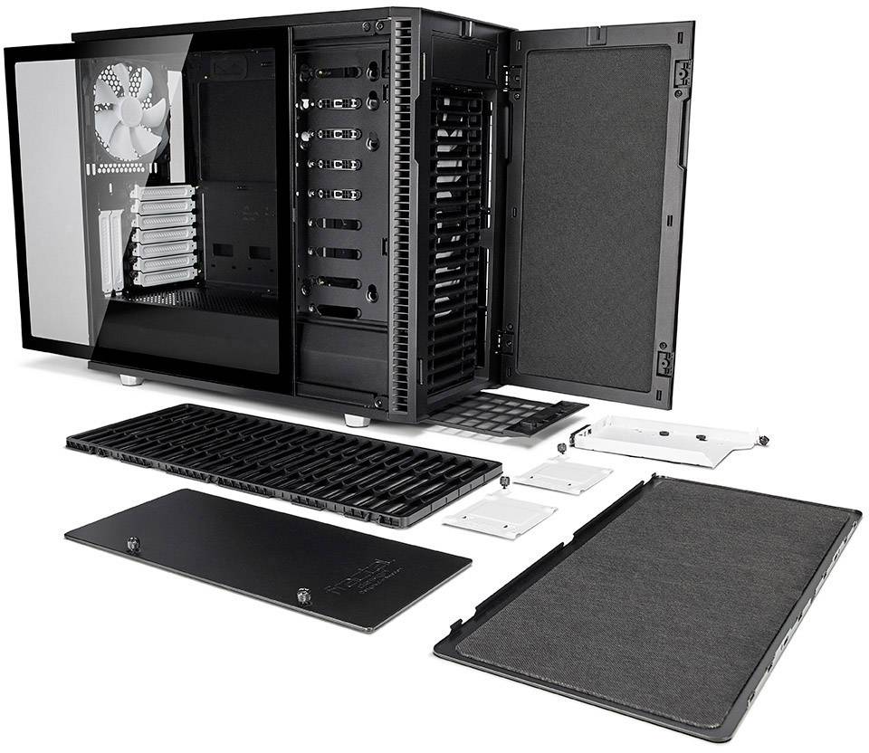 Fractal Design Define R6 Midi-Tower PC-Gehäuse Schwarz 3 vorinstallierte Lüfter, Seitenfenster, Staubfilter