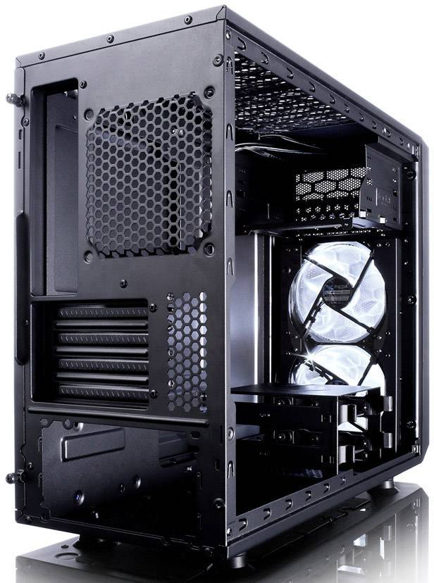 Fractal Design Focus G Mini Black Window Midi-Tower PC-Gehäuse Schwarz 2 Vorinstallierte LED Lüfter, Seitenfenster, Staubfilter