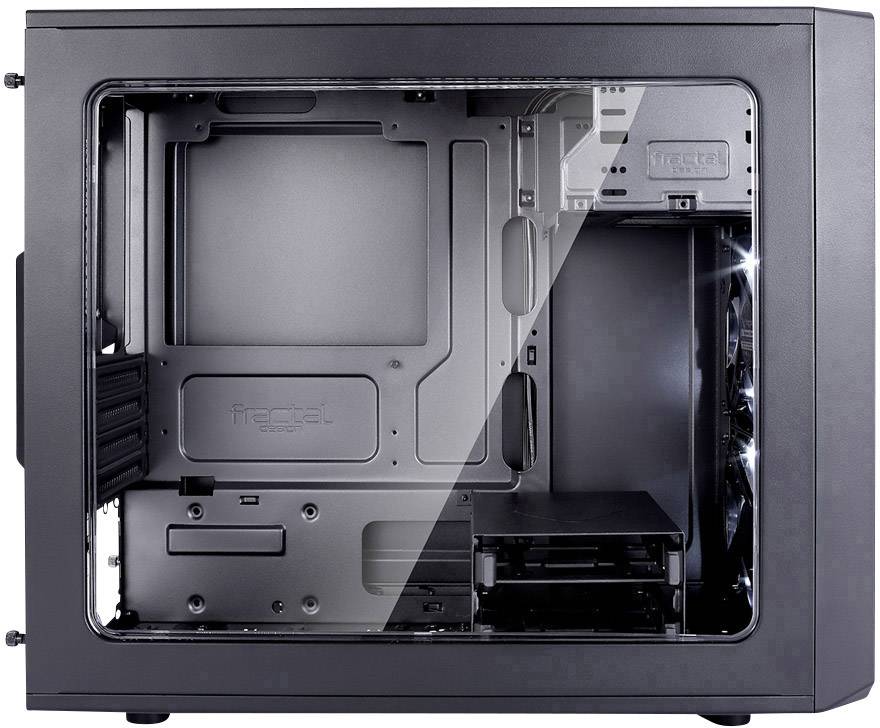 Fractal Design Focus G Mini Black Window Midi-Tower PC-Gehäuse Schwarz 2 Vorinstallierte LED Lüfter, Seitenfenster, Staubfilter