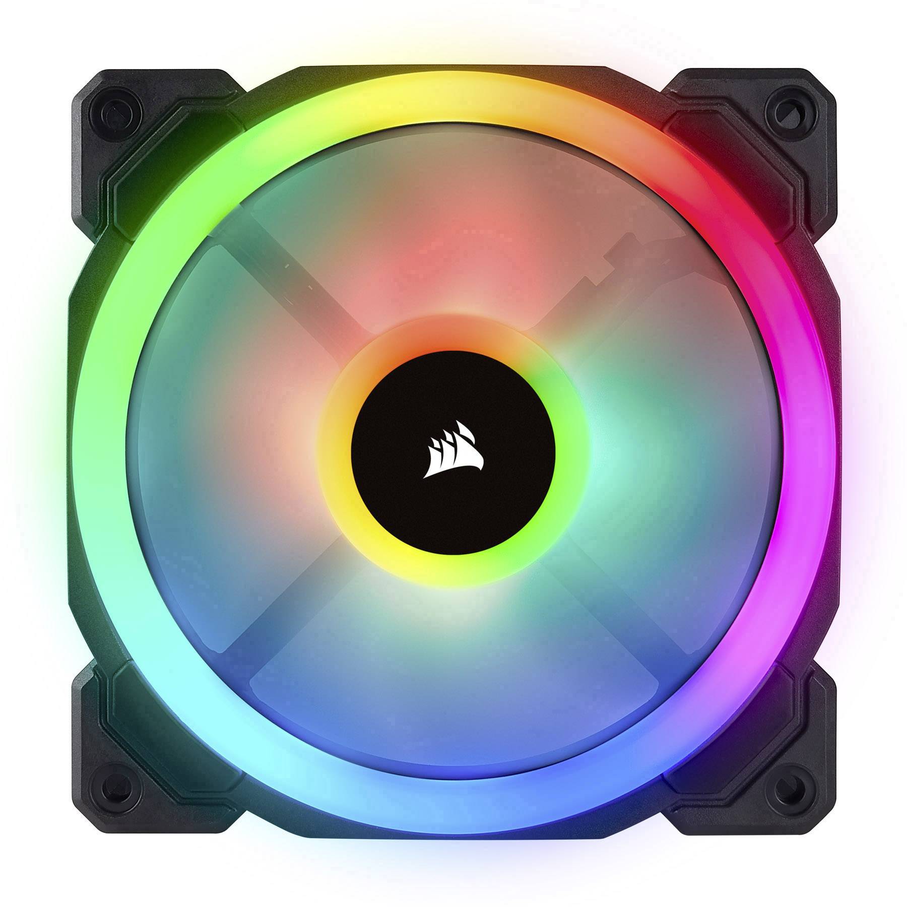 Corsair 3x LL120 RGB Dual Light Loop PC-Gehäuse-Lüfter Schwarz, RGB (B x H x T) 120 x 120 x 25mm inkl. LED-Beleuchtung