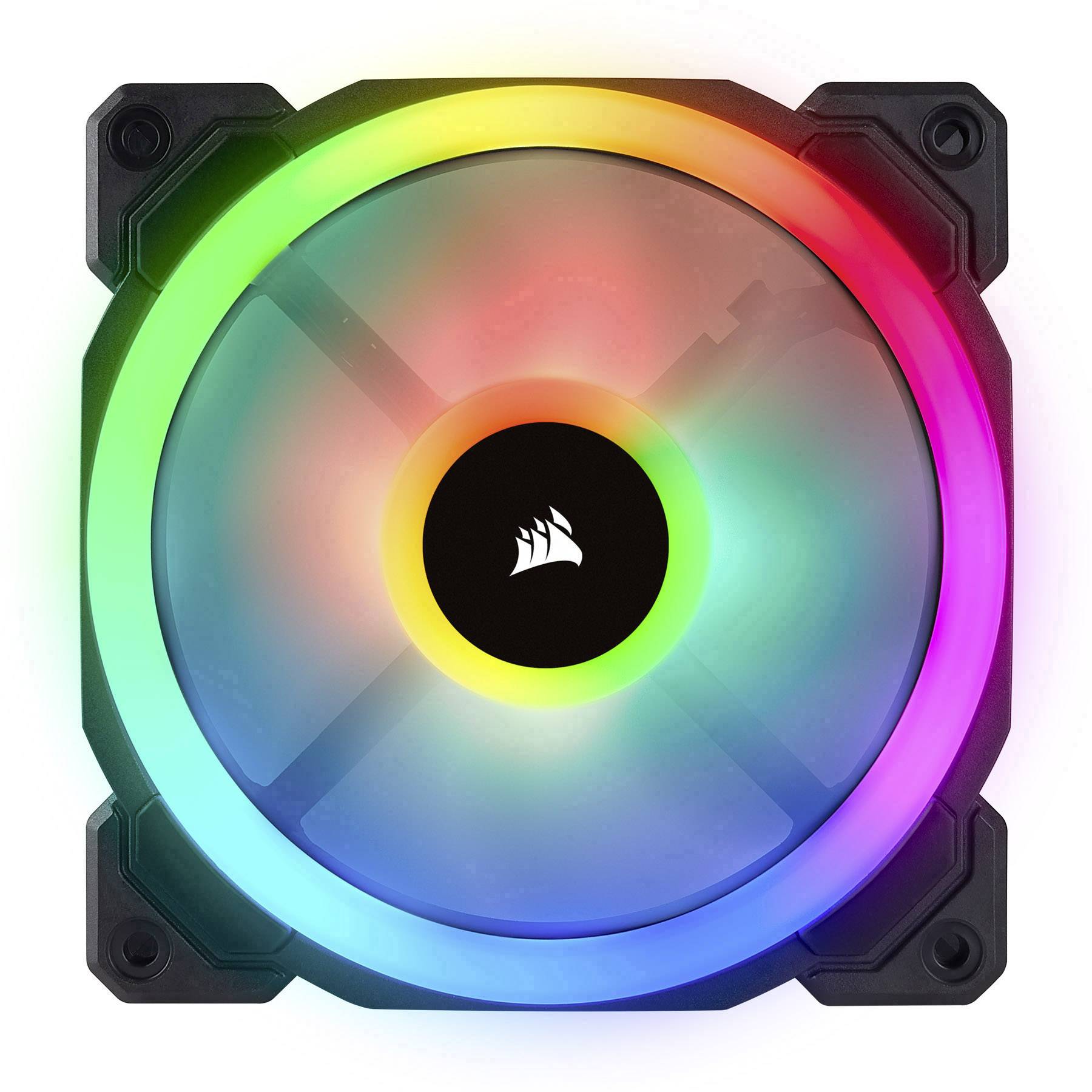 Corsair LL120 RGB Dual Light Loop PC-Gehäuse-Lüfter Schwarz, RGB (B x H x T) 120 x 120 x 25 mm inkl. LED-Beleuchtung