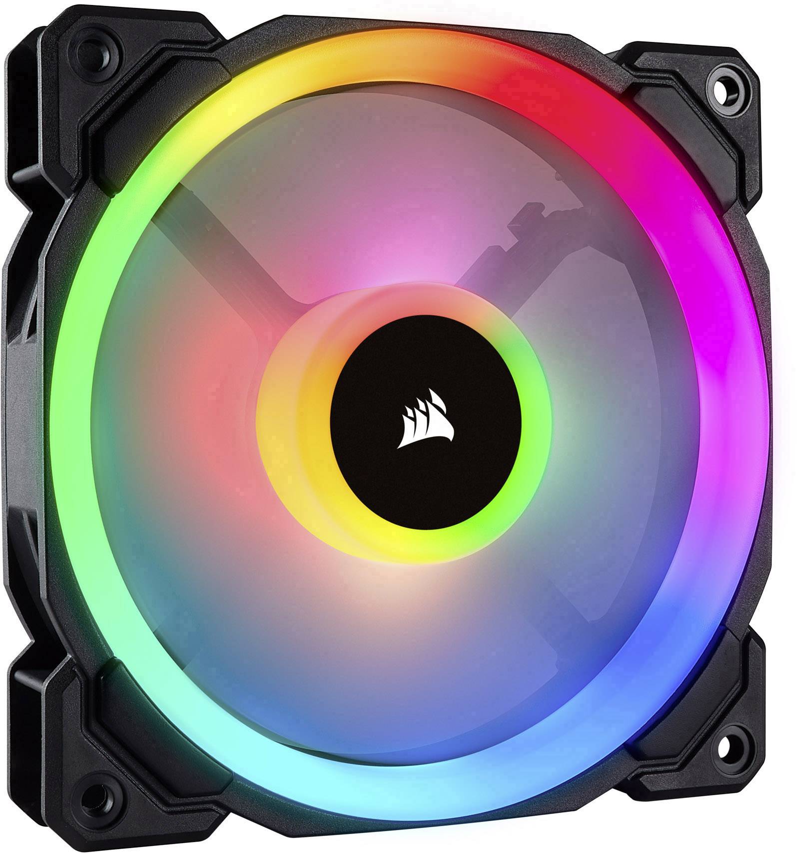 Corsair LL120 RGB Dual Light Loop PC-Gehäuse-Lüfter Schwarz, RGB (B x H x T) 120 x 120 x 25 mm inkl. LED-Beleuchtung
