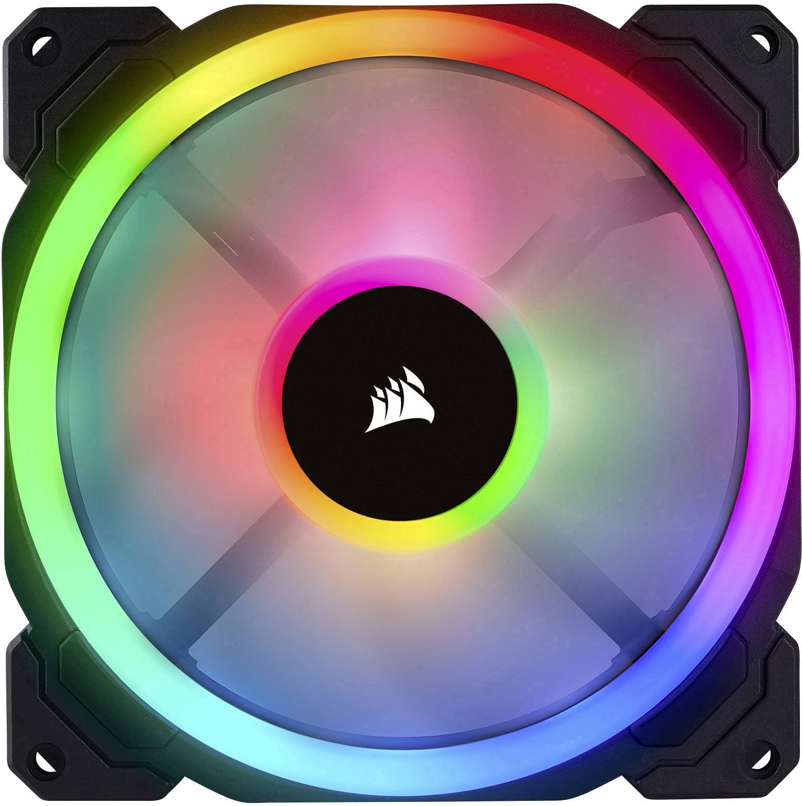 Corsair 2x LL140 RGB Dual Light Loop PC-Gehäuse-Lüfter Schwarz, RGB (B x H x T) 140 x 140 x 25 mm inkl. LED-Beleuchtung