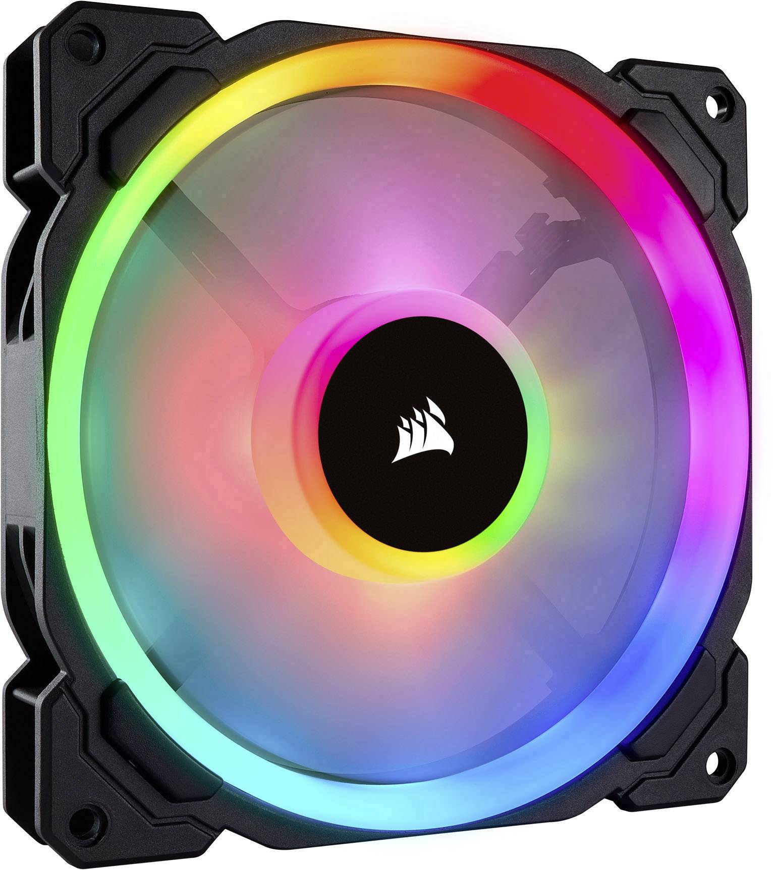 Corsair 2x LL140 RGB Dual Light Loop PC-Gehäuse-Lüfter Schwarz, RGB (B x H x T) 140 x 140 x 25 mm inkl. LED-Beleuchtung
