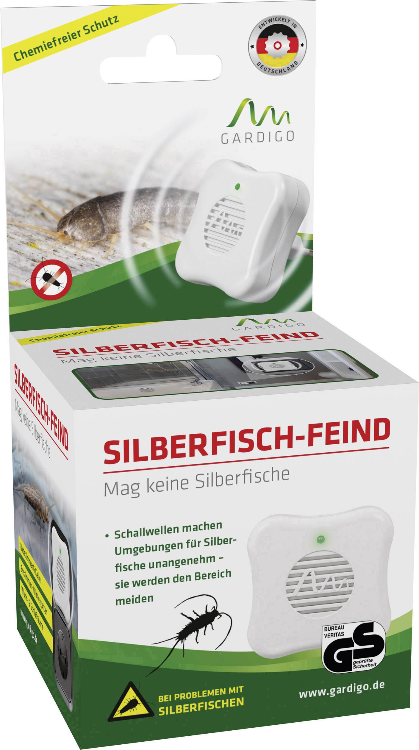 Gardigo silverfish defense Schädlingsvertreiber Funktionsart Ultraschall Wirkungsbereich 25 m² 1 St.