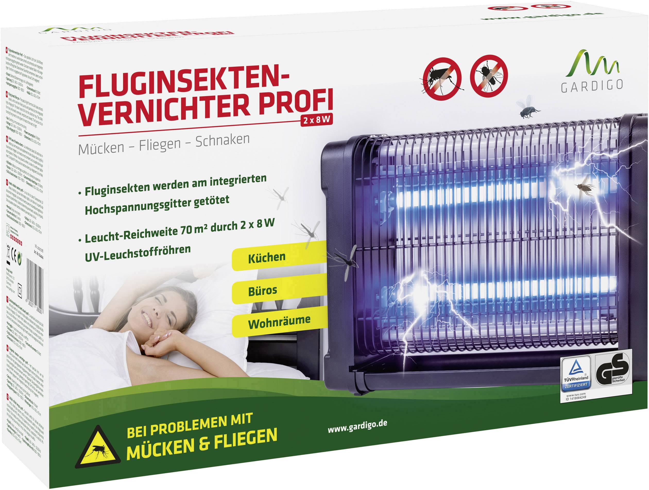 Gardigo Profi 70 62404 UV-Insektenfänger 16W (B x H x T) 392 x 265 x 100mm Schwarz 1St.