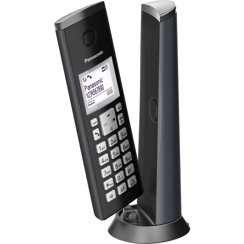 Panasonic KX-TGK220GM DECT Schnurloses Telefon analog Anrufbeantworter, Design Telefon, Freisprechen, mit Basis, inkl. Mobilteil