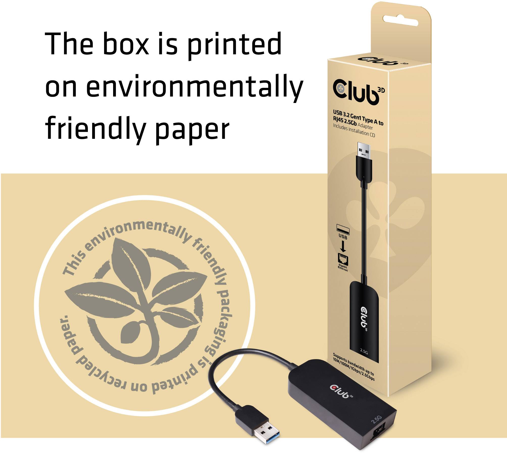 club3D CAC-1420 Netzwerkadapter 2.5 GBit/s USB-A (USB 3.2 Gen 1), RJ45