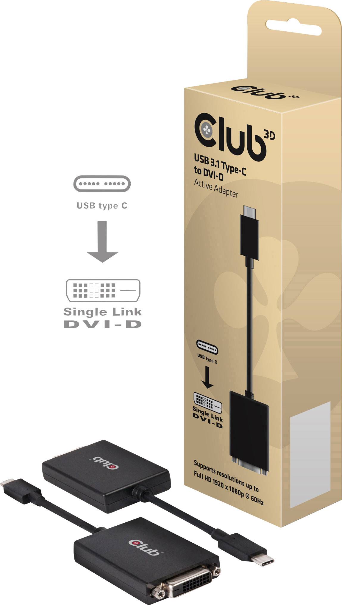 Club3D CAC-1508 USB Adapter Schwarz