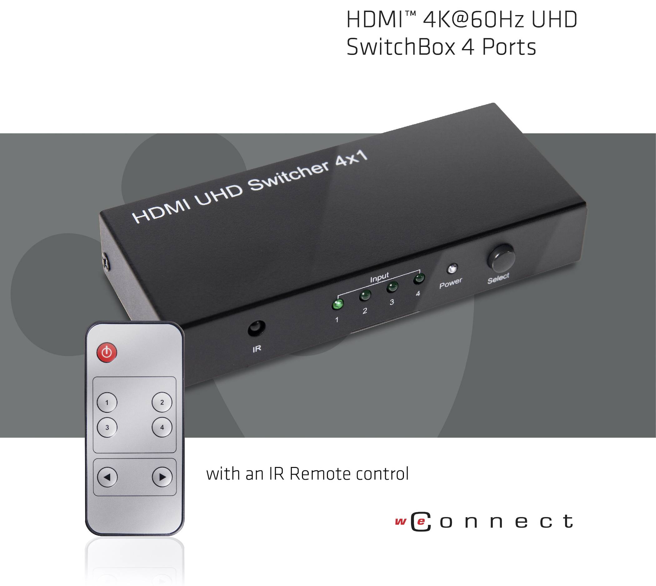 club3D CSv-1370 4 Port HDMI-Switch 4096 x 2160 Pixel