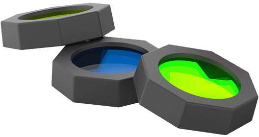 Ledlenser 100879 Farbfilter H14.2, H14R.2, P7, P7.2, P7R, T7P Rot, Gelb, Blau, Grün