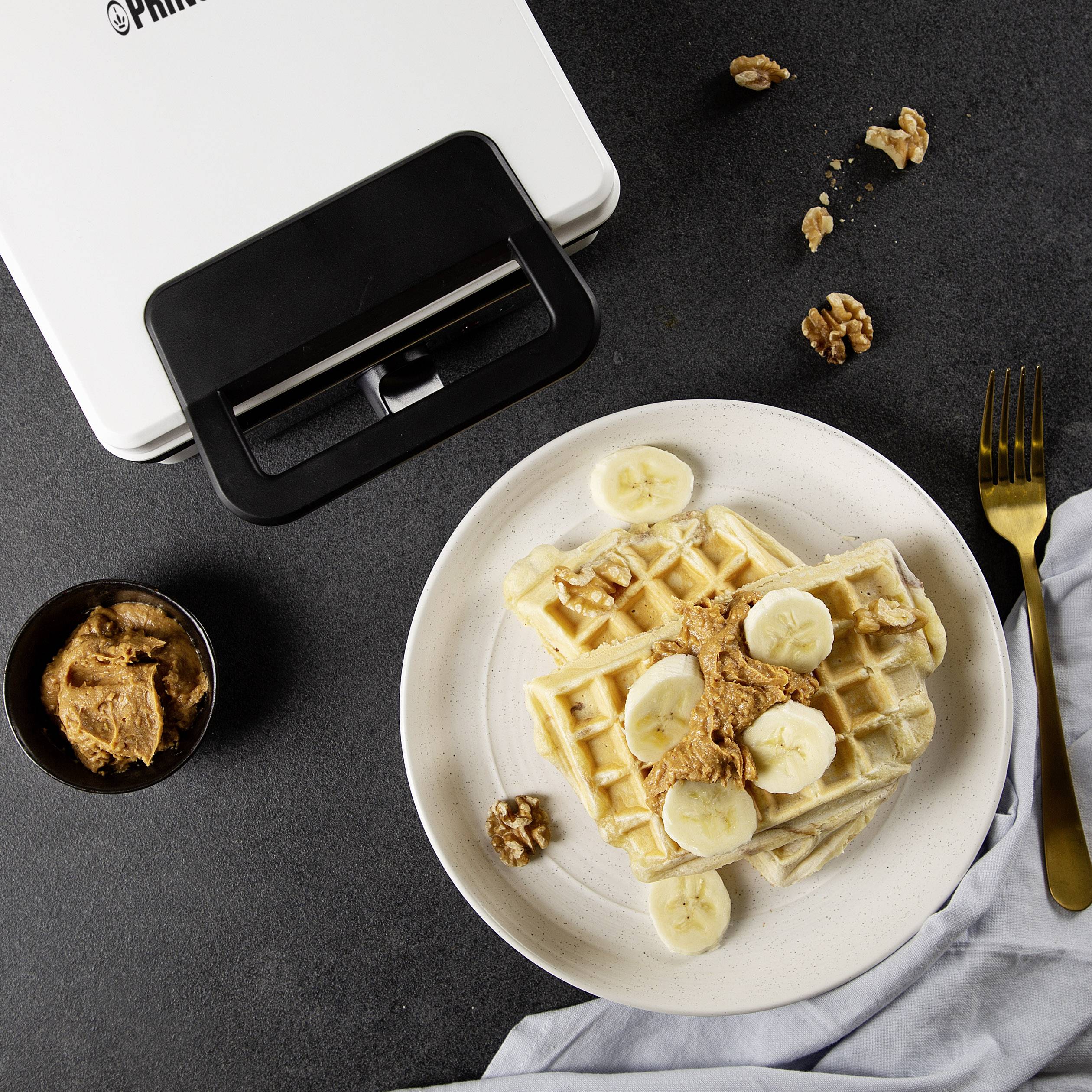 Princess 01.132397.01.001 Waffeleisen mit manueller Temperatureinstellung Weiß