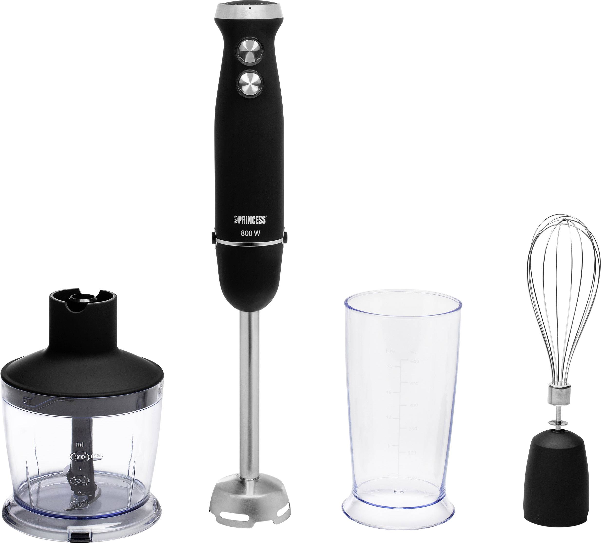 Princess 01.221220.01.001 Stabmixer 800W stufenlose Geschwindigkeitseinstellung Schwarz, Silber