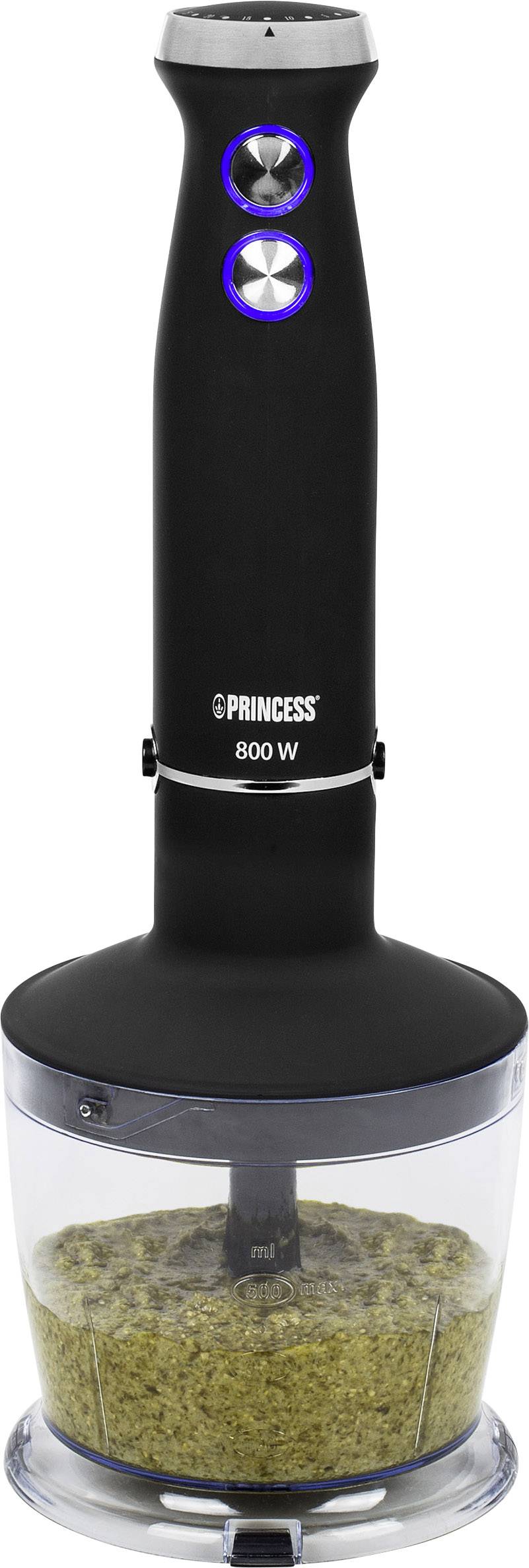 Princess 01.221220.01.001 Stabmixer 800W stufenlose Geschwindigkeitseinstellung Schwarz, Silber