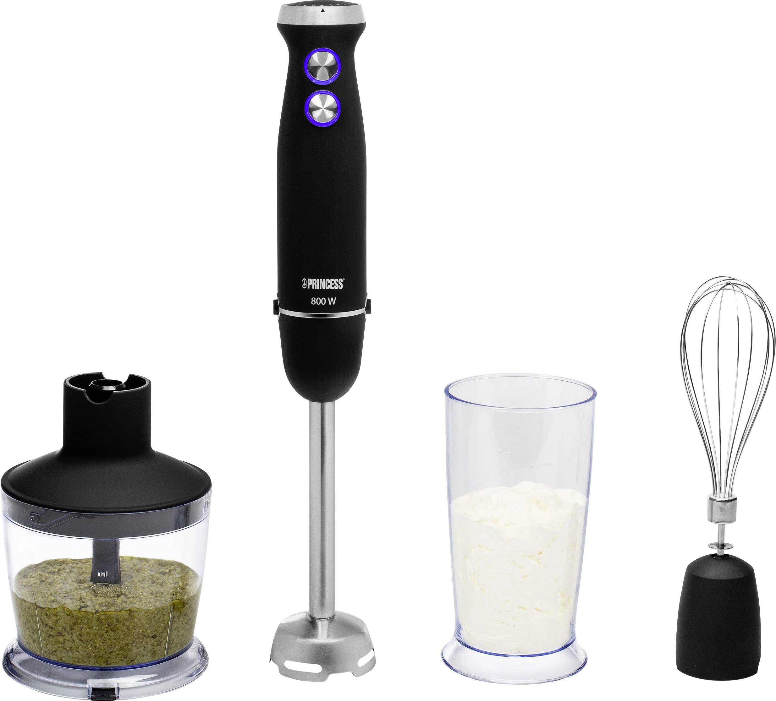 Princess 01.221220.01.001 Stabmixer 800W stufenlose Geschwindigkeitseinstellung Schwarz, Silber