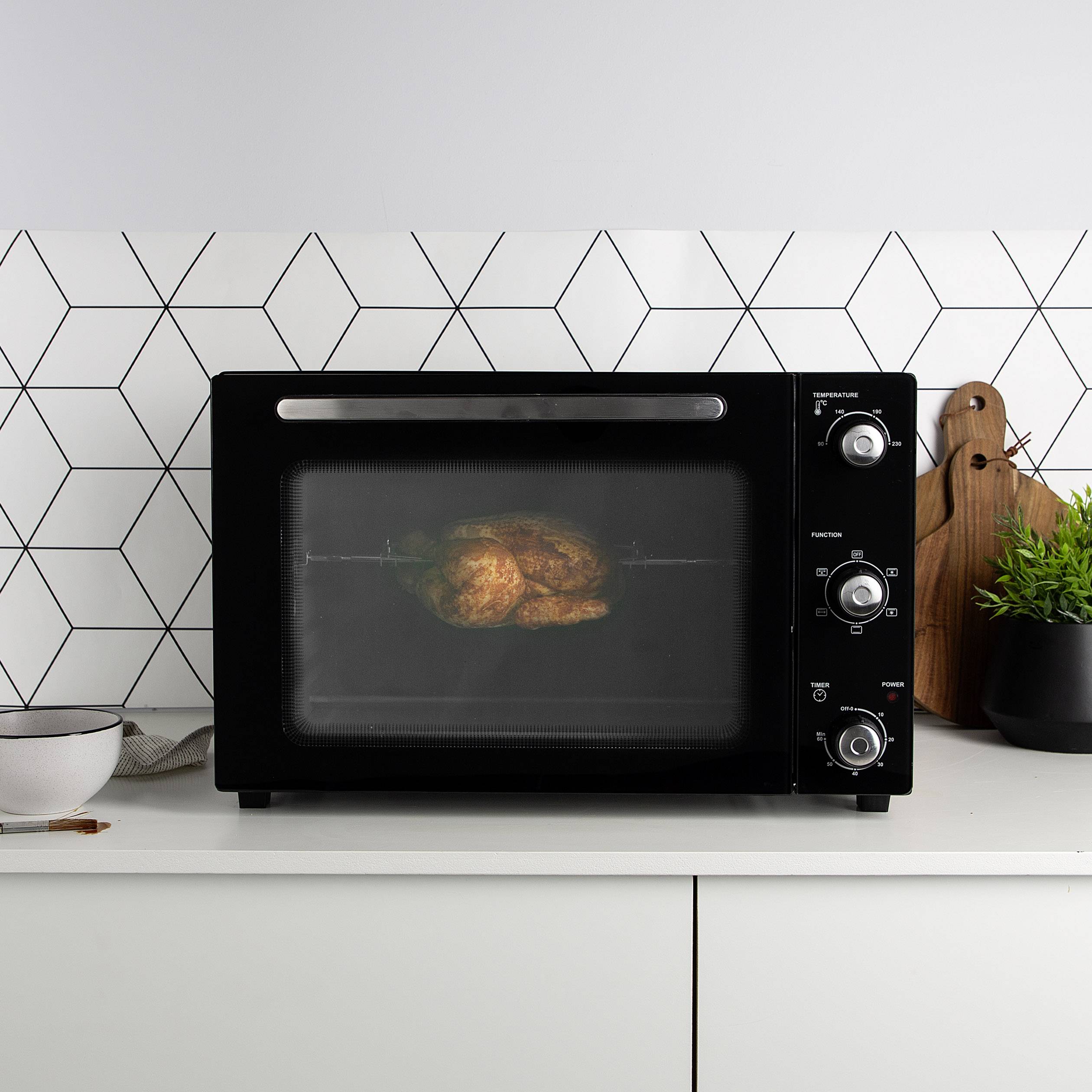 Princess 01.112751.01.001 Minibackofen mit manueller Temperatureinstellung, Timerfunktion, mit Konvektion, kabelgebunden 32l