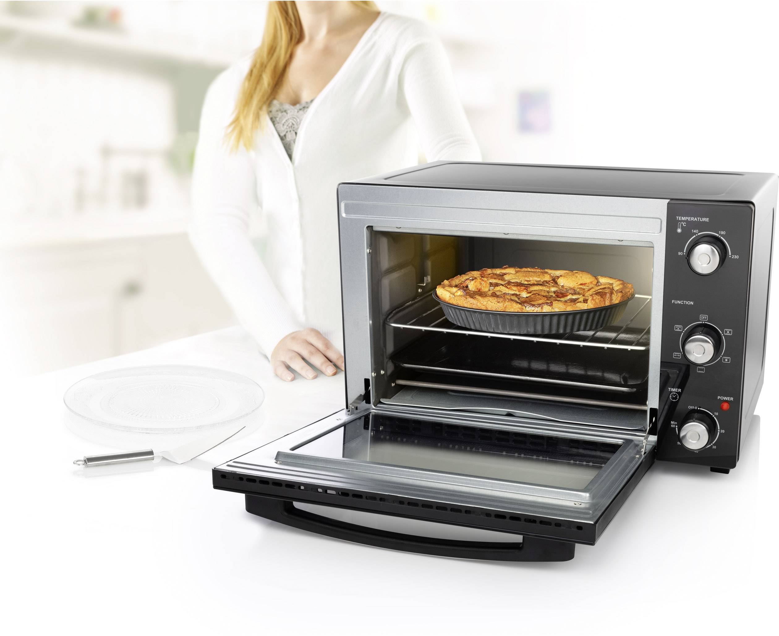 Princess 01.112751.01.001 Minibackofen mit manueller Temperatureinstellung, Timerfunktion, mit Konvektion, kabelgebunden 32l