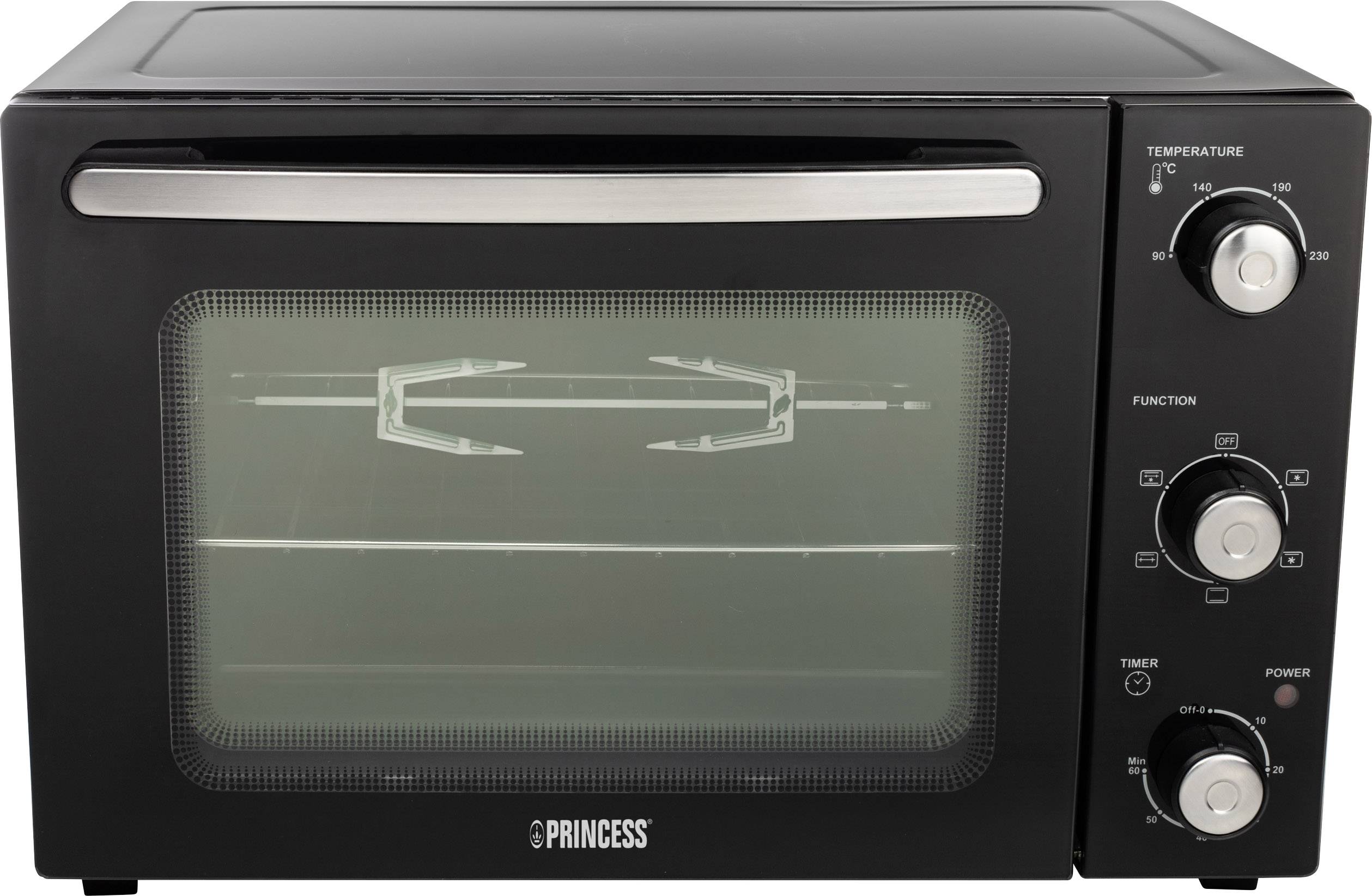 Princess 01.112751.01.001 Minibackofen mit manueller Temperatureinstellung, Timerfunktion, mit Konvektion, kabelgebunden 32l