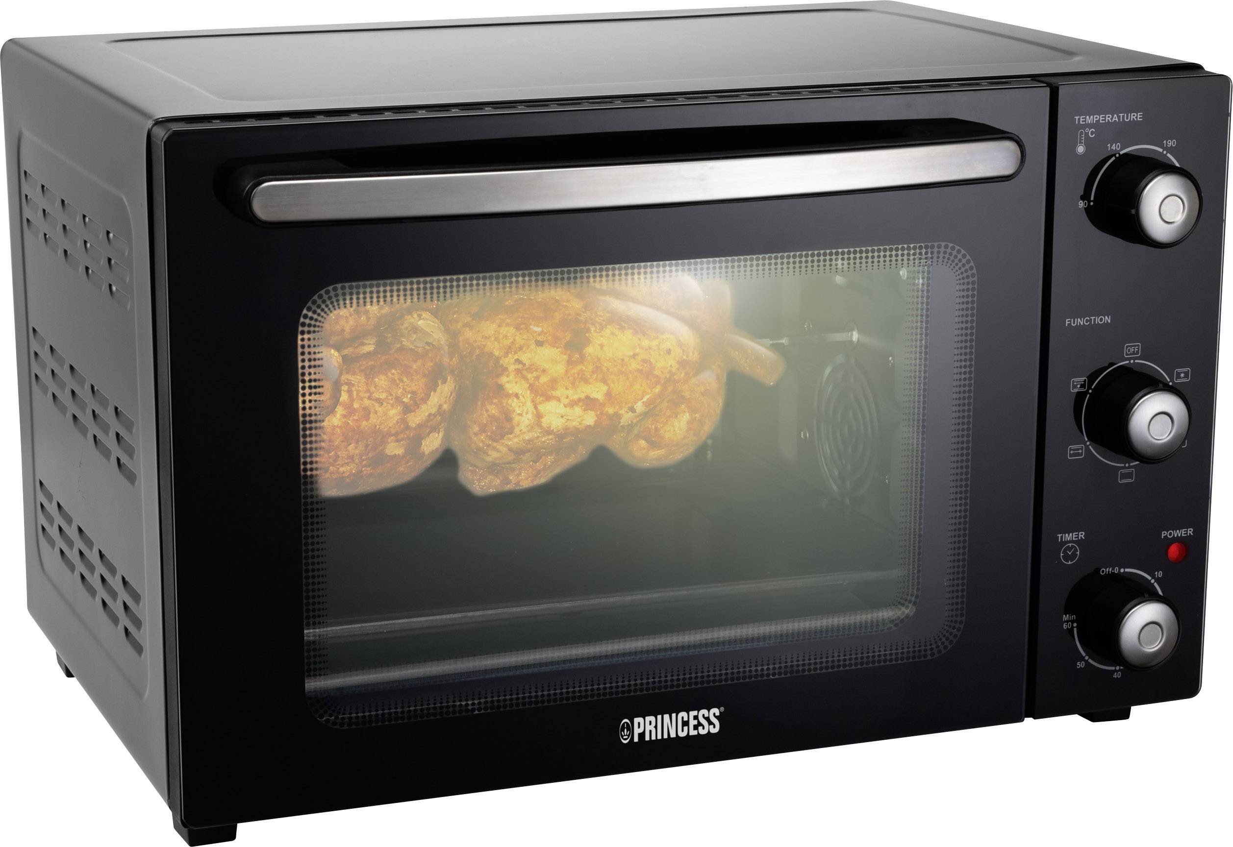 Princess 01.112751.01.001 Minibackofen mit manueller Temperatureinstellung, Timerfunktion, mit Konvektion, kabelgebunden 32l