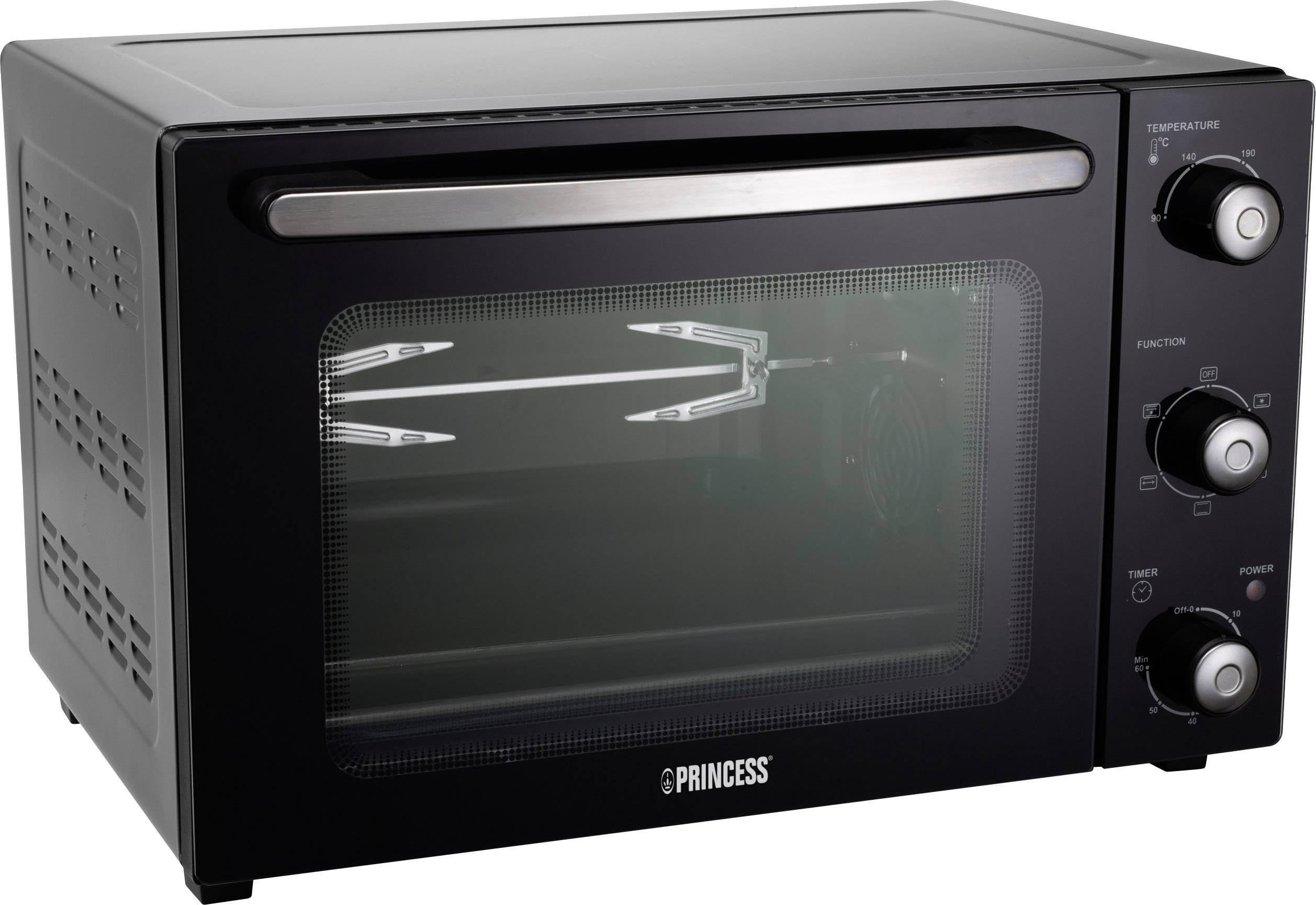 Princess 01.112751.01.001 Minibackofen mit manueller Temperatureinstellung, Timerfunktion, mit Konvektion, kabelgebunden 32l