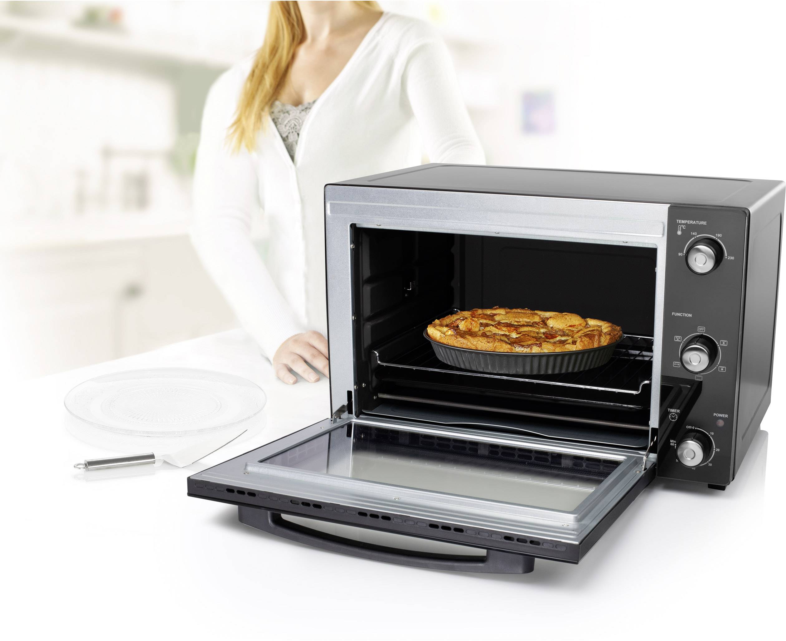 Princess 01.112756.01.001 Minibackofen mit manueller Temperatureinstellung, Timerfunktion, mit Konvektion, kabelgebunden 45l