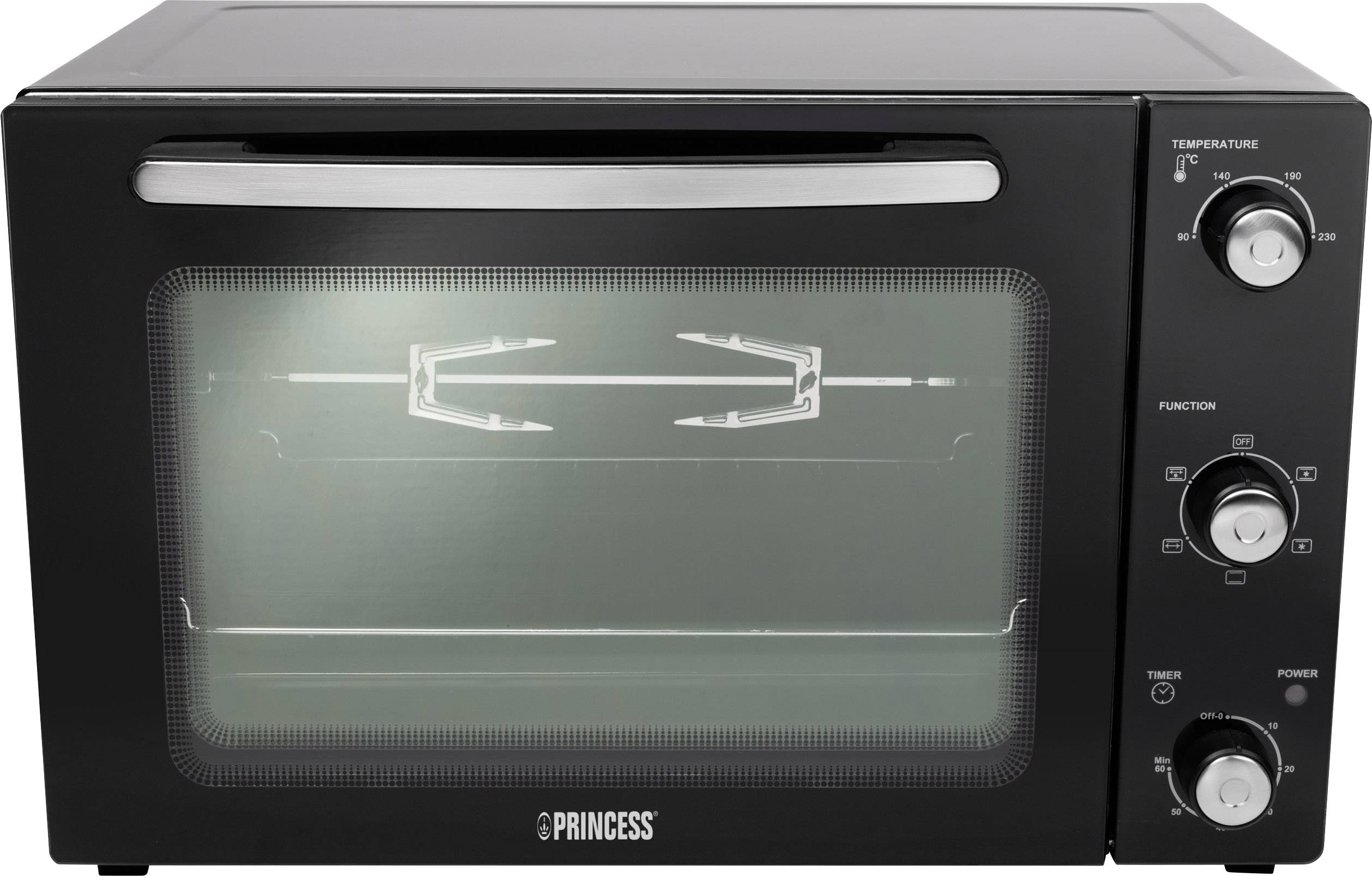 Princess 01.112756.01.001 Minibackofen mit manueller Temperatureinstellung, Timerfunktion, mit Konvektion, kabelgebunden 45l
