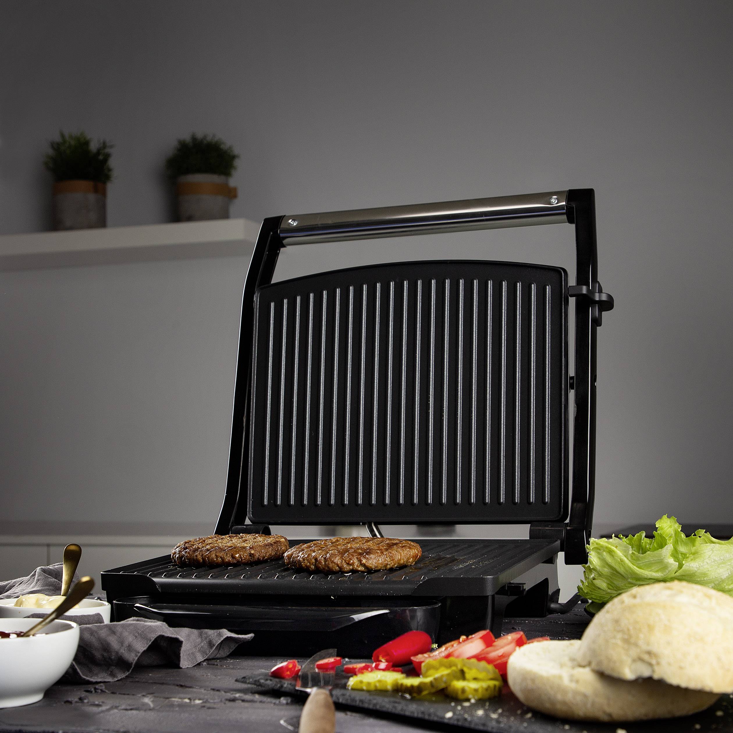 Princess Panini Elektro Kontaktgrill Silber, Schwarz