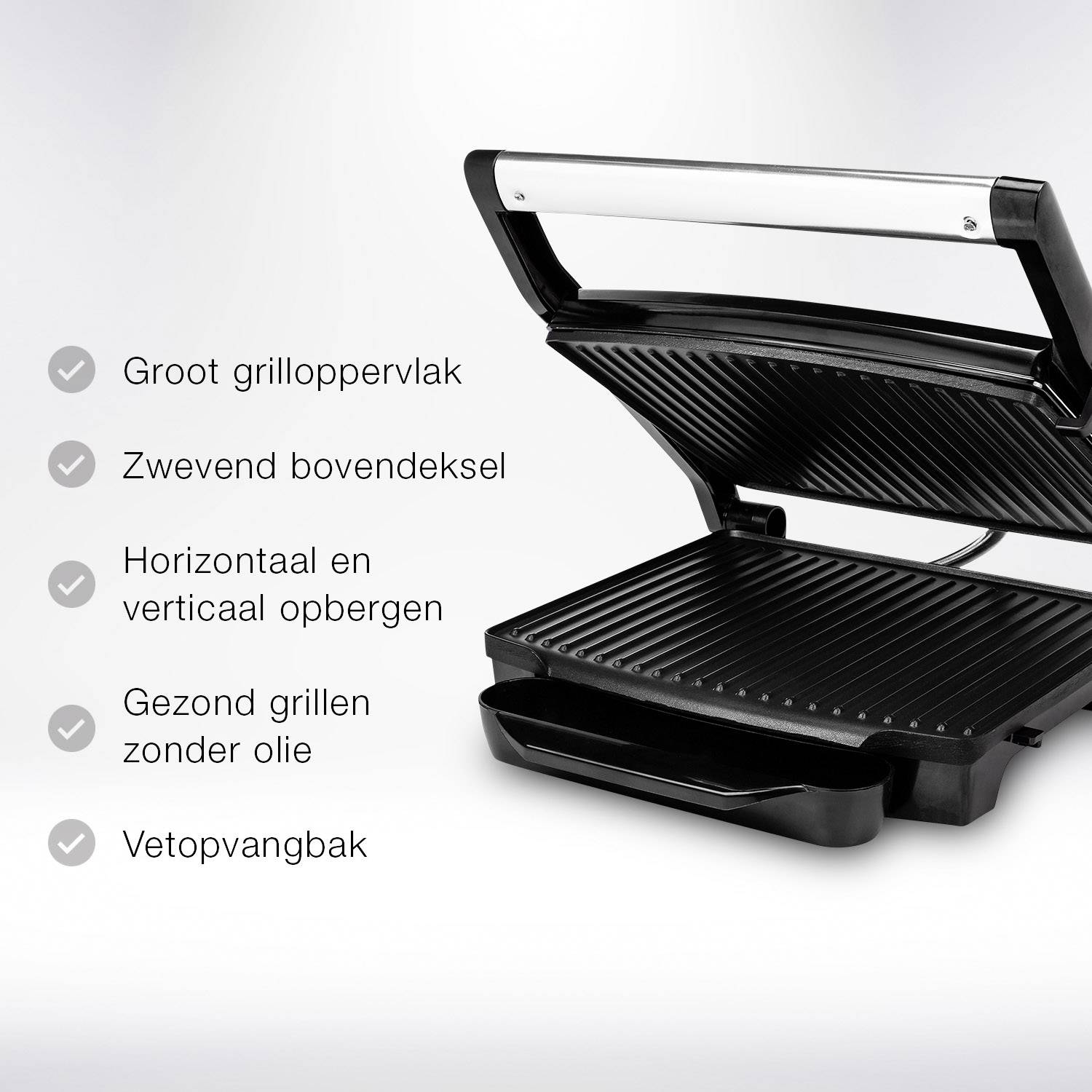 Princess Panini Elektro Kontaktgrill Silber, Schwarz