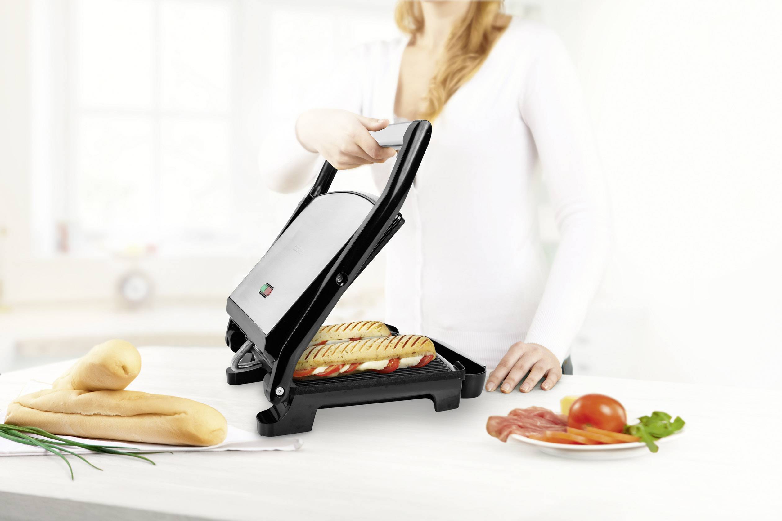 Princess Panini Elektro Kontaktgrill Silber, Schwarz