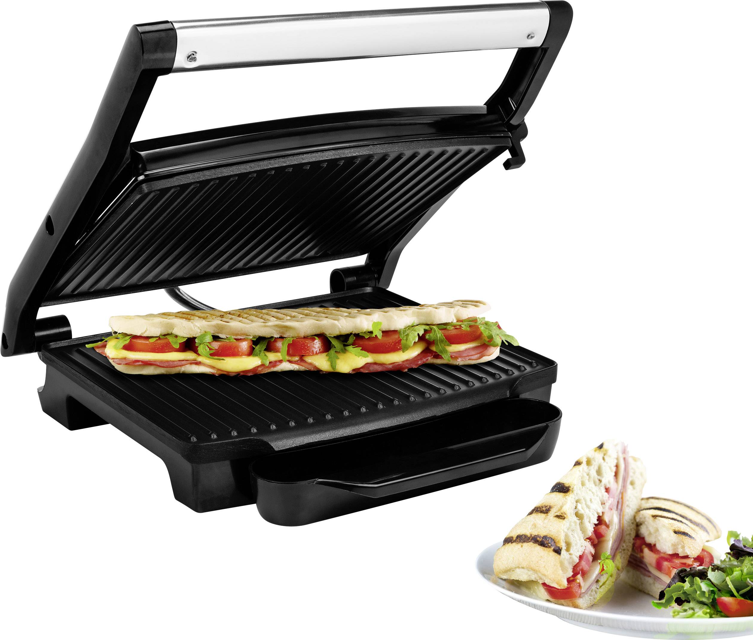 Princess Panini Elektro Kontaktgrill Silber, Schwarz